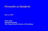 1 Firewalls at Stanford: May 14, 2004 Sunia Yang sunia@networking The Group Formerly Known as Networking.