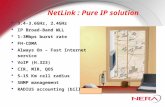 NetLink : Pure IP solution  3.4-3.6GHz, 2.4GHz  IP Broad-Band WLL  1-3Mbps burst rate  FH-CDMA  Always On – Fast Internet service  VoIP (H.323)
