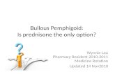 Bullous Pemphigoid: Is prednisone the only option? Wynnie Lau Pharmacy Resident 2010-2011 Medicine Rotation Updated 14 Nov2010.