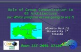 A DAPT IST-2001-37126 Role of Group Communication in BS Architecture (or: Which platform are we going to use ?) Alberto Bartoli University of trieste Bologna.