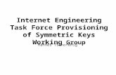 Internet Engineering Task Force Provisioning of Symmetric Keys Working Group  Hannes Tschofenig.