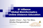 S* Alliance Global Bioinformatics Online Distance Education Justin Choo*, Tan Tin Wee, Shoba Ranganathan * Presenter.