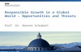 Rüschlikon, 14./15.11. 2008 Responsible Growth in a Global World – Opportunities and Threats Prof. Dr. Renate Schubert.