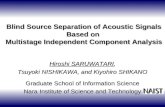 Blind Source Separation of Acoustic Signals Based on Multistage Independent Component Analysis Hiroshi SARUWATARI, Tsuyoki NISHIKAWA, and Kiyohiro SHIKANO.