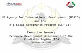 US Agency for International Development (USAID) and the RTI Local Governance Program (LGP II) Executive Summary Economic Development Assessment of the.