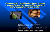Impact, validation and regulatory implication of rapid methods Peter Feng, Research Microbiologist FDA Center for Food Safety and Applied Nutrition (CFSAN)