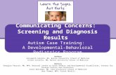 Communicating Concerns: Screening and Diagnosis Results Autism Case Training: A Developmental-Behavioral Pediatrics Curriculum 1 Authors Elizabeth Caronna,
