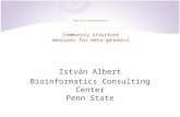 Practical Bioinformatics Community structure measures for meta-genomics István Albert Bioinformatics Consulting Center Penn State.