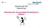 1 NewSouth HR Reporting Running the Accounting Distributions Report.