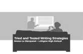 All sections to appear here Tried and Tested Writing Strategies Emma Le Marquand ~ Lithgow High School.