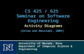 Activity Diagrams [Arlow and Neustadt, 2005] CS 425 / 625 Seminar on Software Engineering University of Nevada, Reno Department of Computer Science & Engineering.