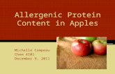 Allergenic Protein Content in Apples Michelle Campeau Chem 4101 December 9, 2011.