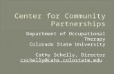 Department of Occupational Therapy Colorado State University Cathy Schelly, Director cschelly@cahs.colostate.edu.