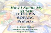 How I Spent My SUMR FED-UP & SOPARC Projects By Elena Blebea Mentor: Dr. Amy Hillier August 13, 2009.