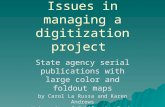 Issues in managing a digitization project State agency serial publications with large color and foldout maps by Carol La Russa and Karen Andrews University.