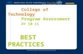 College of Technology Program Assessment AY 10-11 BEST PRACTICES.