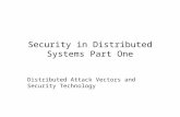 Security in Distributed Systems Part One Distributed Attack Vectors and Security Technology.