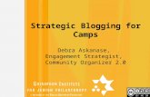 Free Powerpoint Templates 1 Strategic Blogging for Camps Debra Askanase, Engagement Strategist, Community Organizer 2.0.