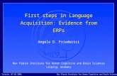 Max Planck Institute for Human Cognitive and Brain SciencesTrieste, 07.05.2006 First steps in Language Acquisition: Evidence from ERPs Angela D. Friederici.