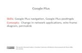 Skills: Google Plus navigation, Google Plus postingds Concepts: Change in network applications, wire frame diagram, permalink This work is licensed under.