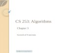 CS 253: Algorithms Chapter 3 Growth of Functions Credit: Dr. George Bebis.