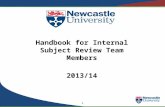 Handbook for Internal Subject Review Team Members 2013/14 1.
