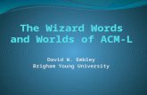 David W. Embley Brigham Young University. ACM-L-2010 WORKSHOP DescriptionDescription / Problem / Topics / Capability / Application / Status / Deadlines.