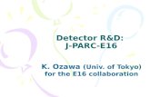 Detector R&D: J-PARC-E16 K. Ozawa (Univ. of Tokyo) for the E16 collaboration.