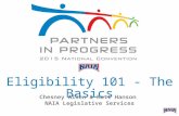 Eligibility 101 - The Basics Chesney Allen & Matt Hanson NAIA Legislative Services.