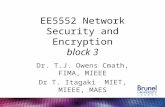 EE5552 Network Security and Encryption block 3 Dr. T.J. Owens Cmath, FIMA, MIEEE Dr T. Itagaki MIET, MIEEE, MAES.