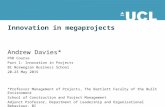 Innovation in megaprojects Andrew Davies* PhD Course Part 1: Innovation in Projects BI Norwegian Business School 20-23 May 2015 *Professor Management of.