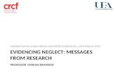 EVIDENCING NEGLECT: MESSAGES FROM RESEARCH PROFESSOR MARIAN BRANDON Norfolk Family Justice Board and NSCB Conference, 23rd March 2015.