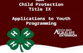 ADA Child Protection Title IX Applications to Youth Programming.