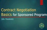 Contract Negotiation Basics for Sponsored Programs SPA TRAINING.