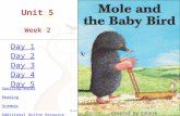 Mole and the Baby Bird Unit 5 Week 2 Spelling Words Reading Grammar Additional Online Resources Created by Connie Rosenbalm Day 1 Day 2 Day 3 Day 4 Day.