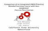 Comparison of an Integrated (HBSE/Practice) Blended Learning Course with Non-integrated Face-to-Face Courses Rose McCleary Leigh Collins Sam Jenkins California.