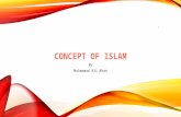 CONCEPT OF ISLAM By Muhammad Ali Khan 1. ISLAM Islam means “peace” Uniqueness of the Name Expresses a deep spiritual meaning Overall outlook on life Concept.