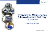 2015/06/091 Overview of Maintenance & Infrastructure Delivery of Eskom Overview of Maintenance & Infrastructure Delivery of Eskom Eng Logan Pillay Eskom.