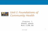 13\2\14281 Unit I: Foundations of Community Health Chapter 1 Ahmad adeeb MsN.CCRN.RN.