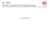 IE 366 IE 366: Work Systems Engineering Introduction.
