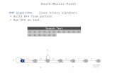 Knuth-Morris-Pratt KMP algorithm. [over binary alphabet] n Build DFA from pattern. n Run DFA on text. 34 aa 56 a 01 aa 2 b b b b b b a aabaaa aaabaa Search.