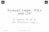Virtual Loops, PILs and LIF An Update on HP-IL (HP Interface Loop ) 9/20/2014HHC 2014 Update on HP-IL1.