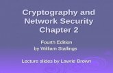 Cryptography and Network Security Chapter 2 Fourth Edition by William Stallings Lecture slides by Lawrie Brown.