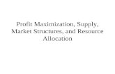Profit Maximization, Supply, Market Structures, and Resource Allocation.