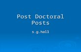 Post Doctoral Posts s.g.hall. Post doctoral study: Why?  A way into an academic career Publications are everything in universities Publications are everything.