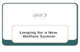 Unit 3 Longing for a New Welfare System. Background Information: Social welfare: Public assistance programs, commonly called “welfare”, provide cash or.