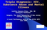Triple Diagnosis: HIV, Substance Abuse and Mental Illness Lucille Sanzero Eller, PhD, RN Associate Professor Rutgers, The State University of New Jersey.