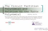 The Circuit Partition Polynomial and Relation to the Tutte Polynomial aaustin2@smcvt.edu Prof. Ellis-Monaghan 1 Andrea Austin The project described was.