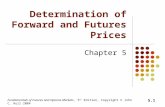 Fundamentals of Futures and Options Markets, 5 th Edition, Copyright © John C. Hull 2004 5.1 Determination of Forward and Futures Prices Chapter 5.