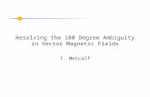 Resolving the 180 Degree Ambiguity in Vector Magnetic Fields T. Metcalf.